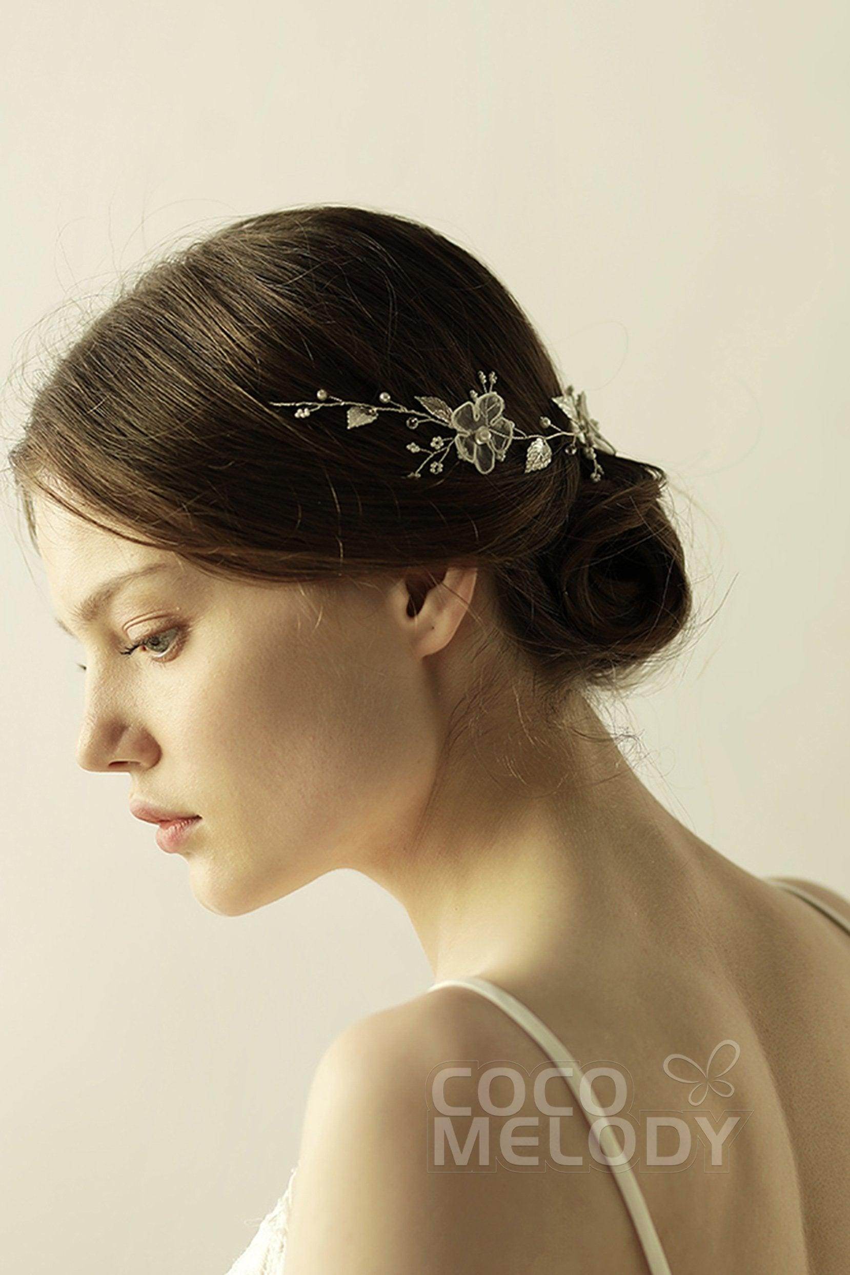 Alloy Headbands with Pearls and Flower CH0314 - COCOMELODY